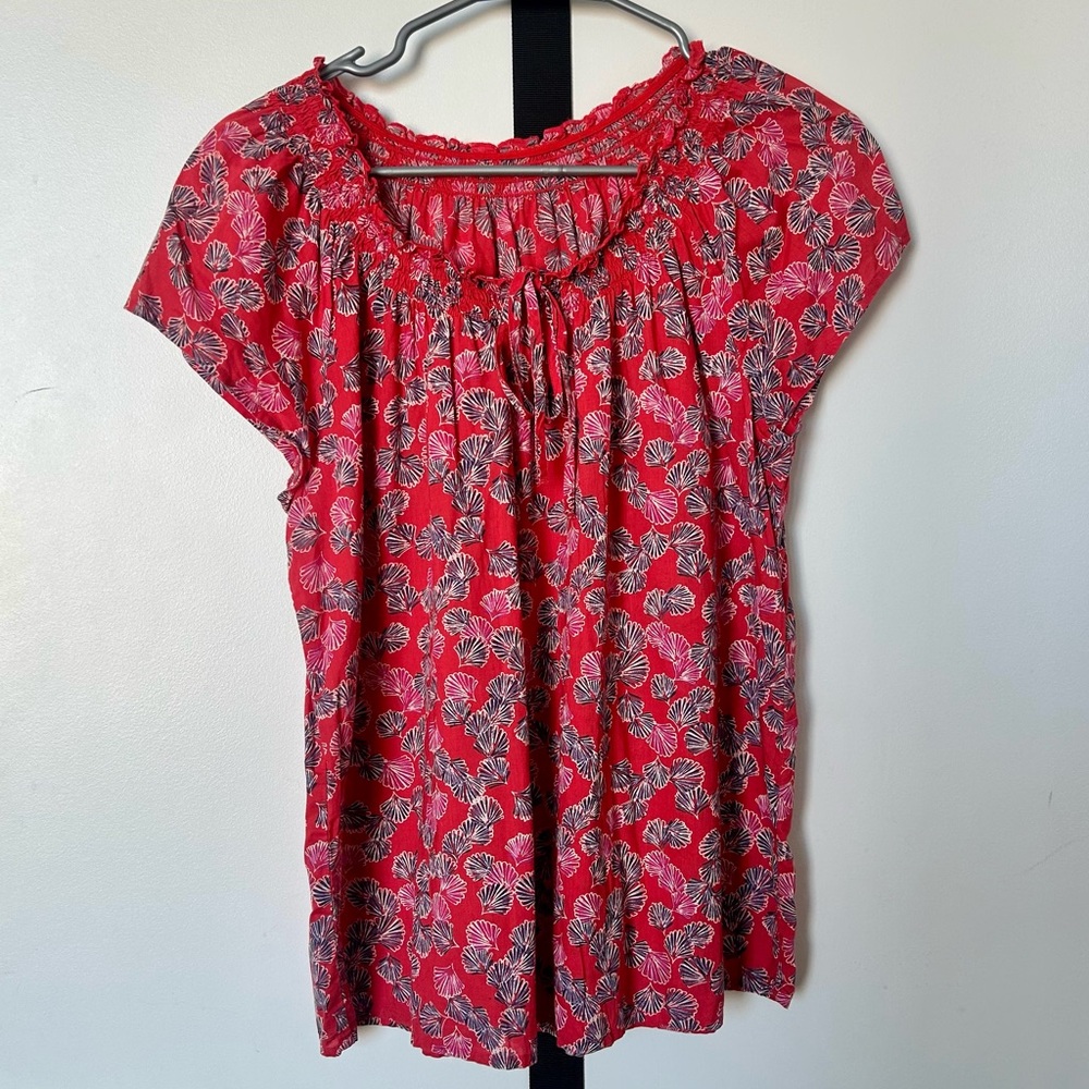 🎉2 for $15🎉 100% Cotton Red Peasant Blouse